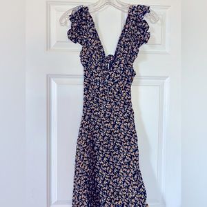 Women’s Altar’d State sundress,  midi length,   Navy floral,